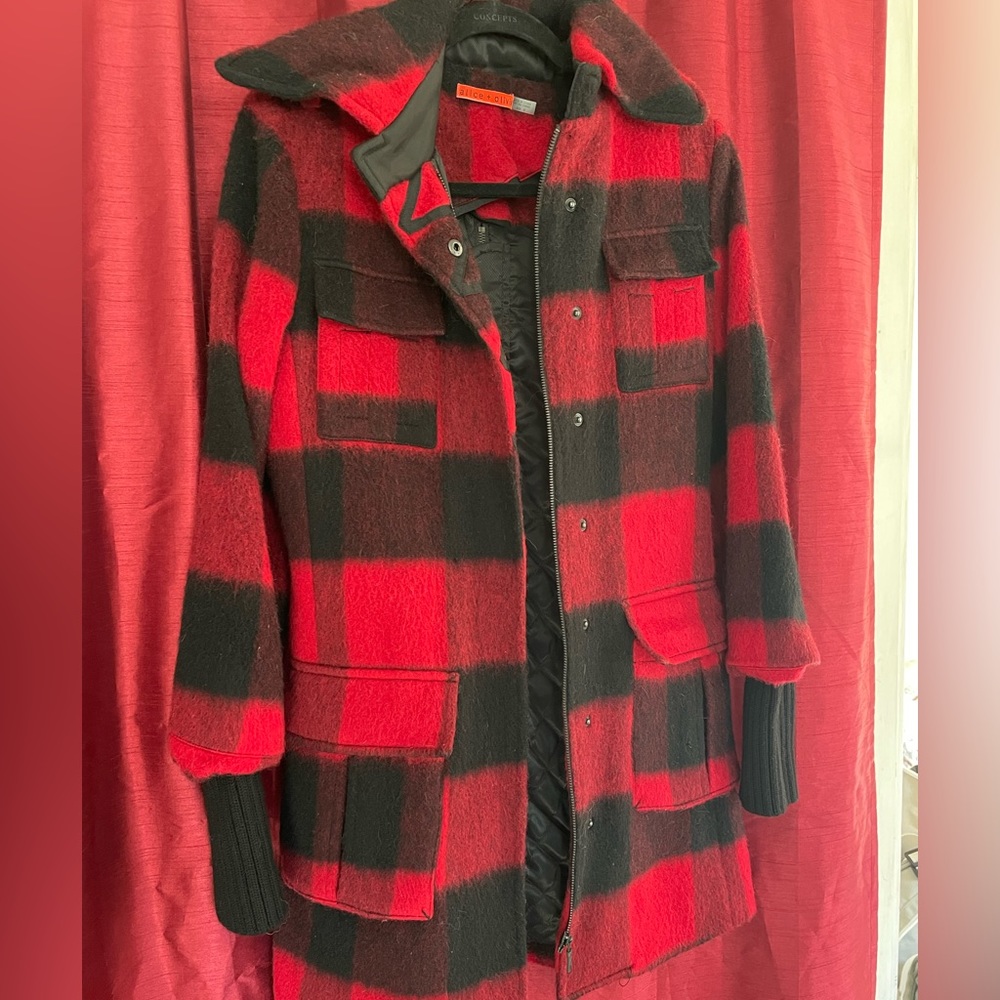 Alice and Olivia Buffalo Plaid Coat